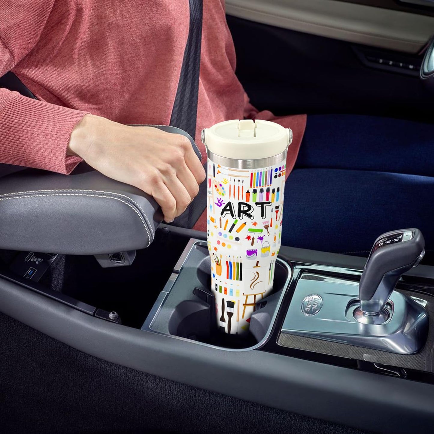 Art Teacher Gifts 30 Oz Art Teachers Insulated Tumbler Cup Teacher Appreciation Gifts For Women Men Travel Mug With Straw And Handle