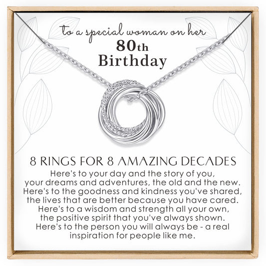 Birthday Gifts for Women Sterling Silver 30th 40th 50th 60th 70th 80th 90th Birthday Necklace For Her 3 4 5 6 7 8 9 Decade Jewelry 30 40 50 60 70 80 90 Years Old