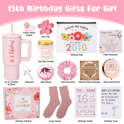 Ithmahco Sweet 16 Gifts for Girls, 16 Year Old Girl Birthday Gift Ideas, 16th Birthday Gifts for Girls, Sweet Sixteen Gift for Girl Daughter Niece Granddaughter, 16th Bday Spa Baskets Present for Her