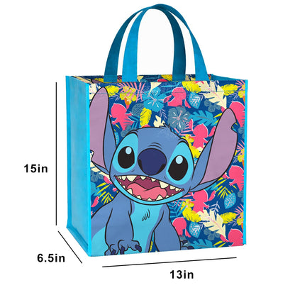 Disney Stitch Tote Bag Set - Lilo and Stitch Accessories Bundle with Stitch Grocery Bag Set with Plus Stickers, Tattoos, More | Stitch Reusable Bags for Kids, Girls, Women