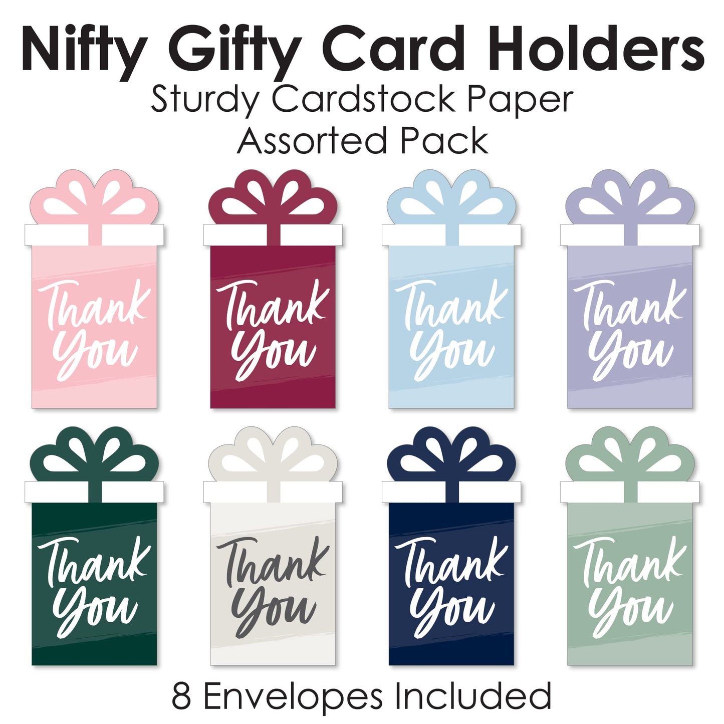 Big Dot of Happiness Assorted Elegantly Simple - Guest Party Favors Money and Gift Card Sleeves - Nifty Gifty Card Holders - Set of 8
