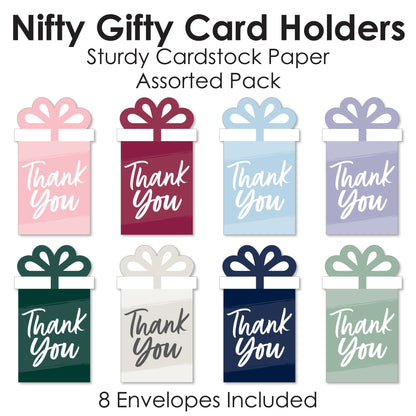 Big Dot of Happiness Assorted Elegantly Simple - Guest Party Favors Money and Gift Card Sleeves - Nifty Gifty Card Holders - Set of 8