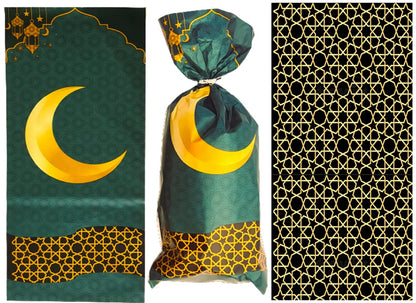 Islamic Gifts 123 Ramadan Goodie Bags Islamic Designs, Polypropylene for Eid Mubarak Decoration Muslim Party Favor Supplies