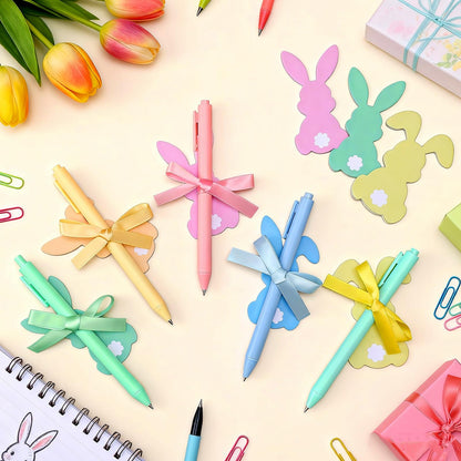 Tinlade 108 Pcs Easter Bunny Sticky Notes with Pens Ribbons Bulk Pastel Easter Gifts Rabbit Notepad Mini Memo Pads for Coworker Teacher Office Spring Party Favors Basket Stuffer Goodie Bags Fillers