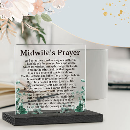 Midwife Gifts for Women, Midwife Appreciation Gifts, Midwife Thank You Gift, Midwife Retirement Christmas Birthday Gifts for Women, Midwife Plaque Desk Decorative Signs GXX13