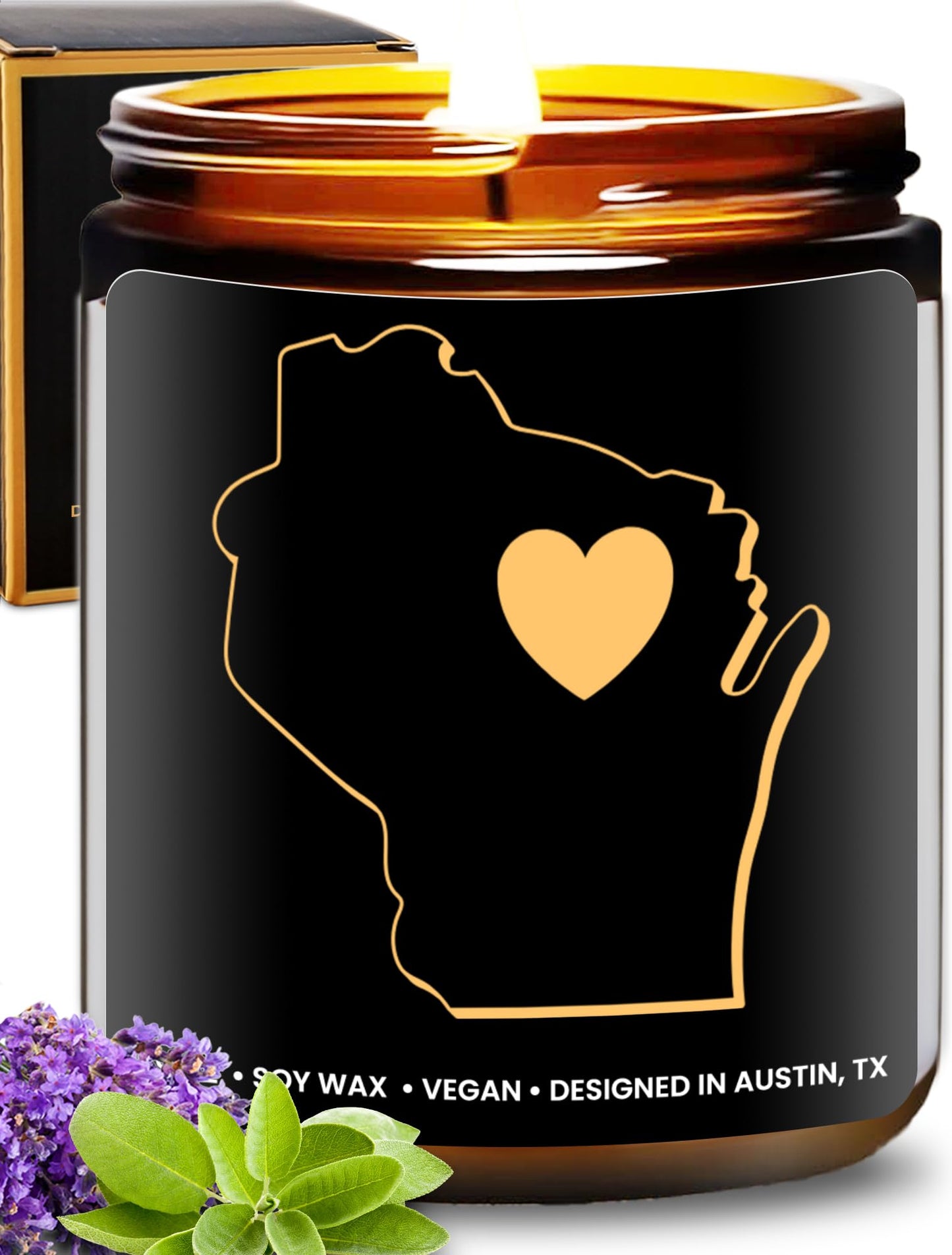 Wisconsin Candle, Thoughtful Wisconsin Themed Souvenirs & Gifts for Men and Women, Unique State Gifts, Best Sentimental Gift for Moving Away, Ideal for Birthday, Christmas, Graduation, Gift Ready