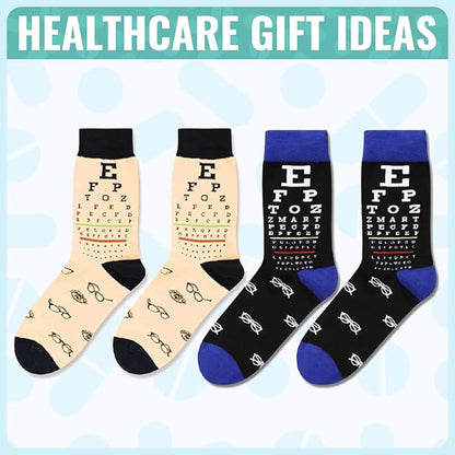 HAPPYPOP Funny Socks for Men - American Flag Optometry Golf Bowling Medical Teeth Gifts