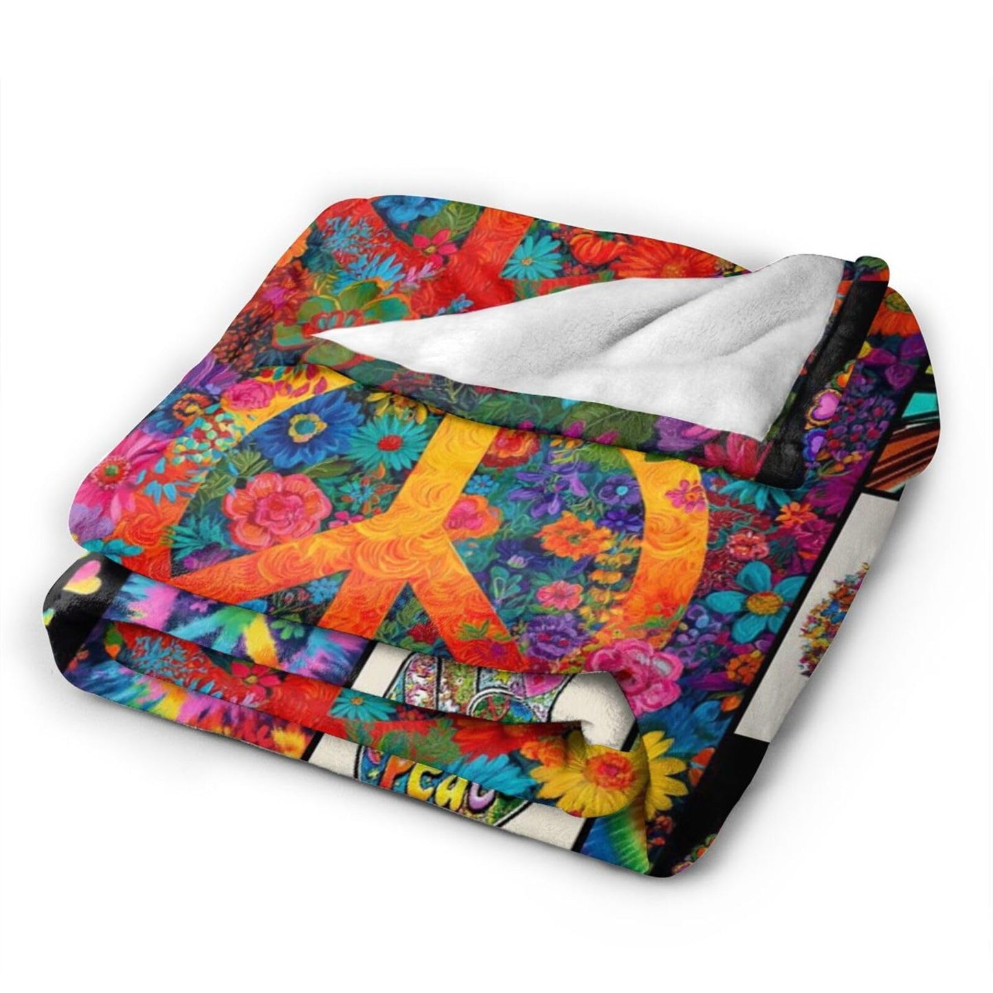 Peace Throw Blanket Soft Cozy Warm Blanket Women Men 60"X50" Throw for Couch Bedroom Home Decor