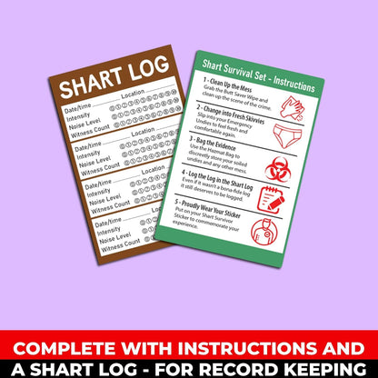 Shart Survival Set - Funny Gag Gift 2026 Friend Gifts Includes Disposable Underwear, Hazmat Bag, Wet Wipe and More! Unique Stocking Suffers for Men Birthday Husband Teens Potty Humor Prank Him Fart