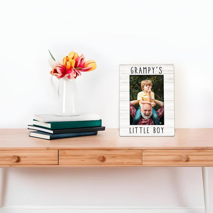 Grampy Gifts Picture Frame 4x6, Grampy Wooden Picture Frame, Christmas Fathers Day Birthday Gifts for Grampys from Grandson, Grampy's Little Boy Decorative Photo Frames for Table Desk Decor