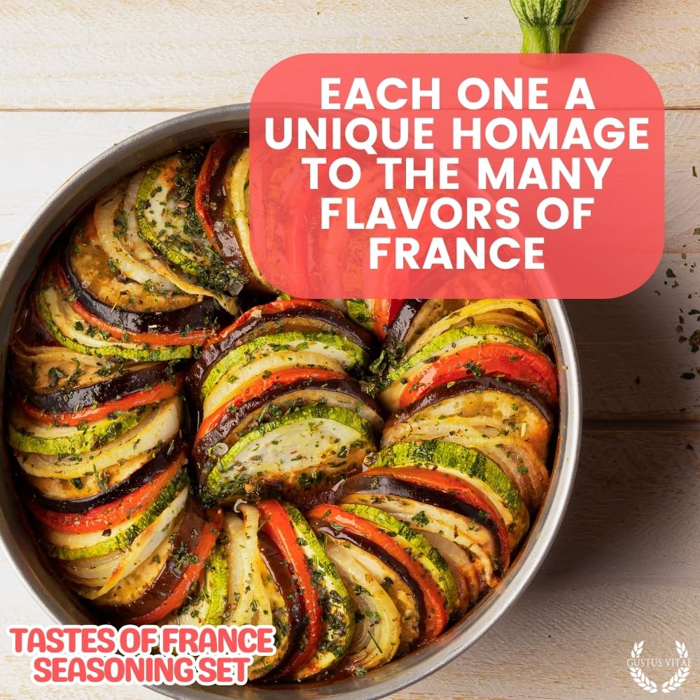 French Seasoning Gift Set | Tastes of France | Artisanal Spice Blends Six Pack | Non GMO, All Natural | No MSG, Gluten, Soy, Nuts | Small Batch, Hand Made Seasonings | No Artificial Ingredients, Ultra Premium | Made in USA | GLP-1 Friendly | Magnetic...