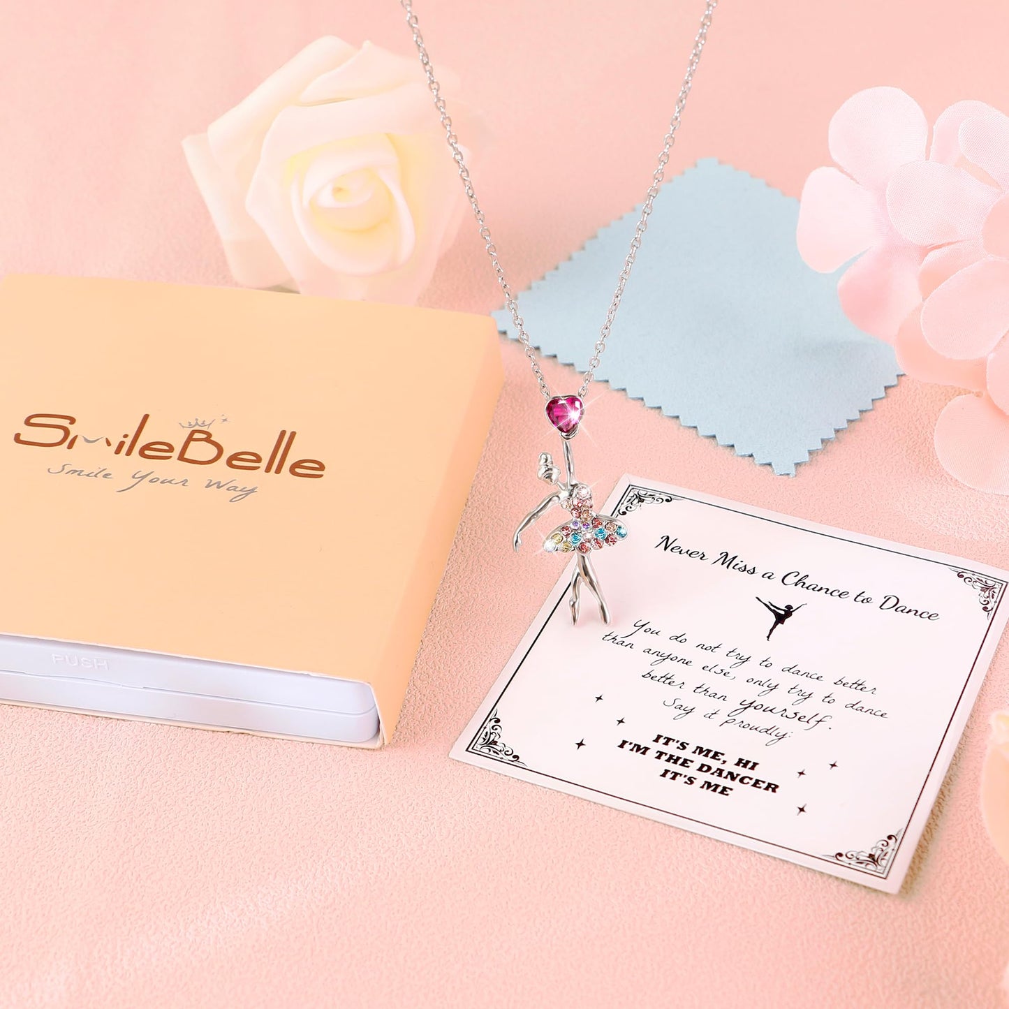 SmileBelle Cheerleader Gymnastics Dance Recital Gifts for Girls, Dance Horse Necklace Cheerleader Outfit as Birthday Gifts for Her, Gymnastics Cheer Necklace Stuff Jewelry as BDAY Gift for Daughter