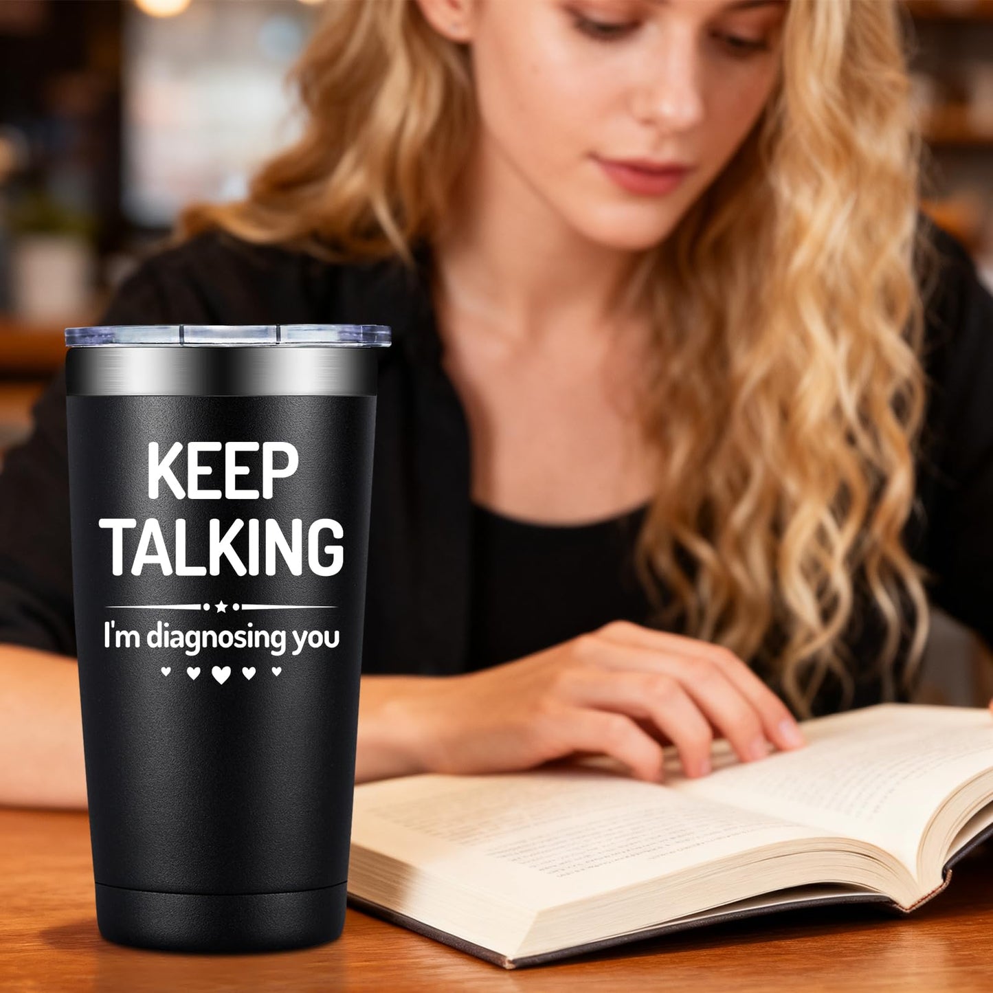 SpenMeta Psychology Therapist Gifts for Women - Psychologist Gifts for Therapist, Graduation, School Counselor - Keep Talking I'm Diagnosing You Tumbler Cup