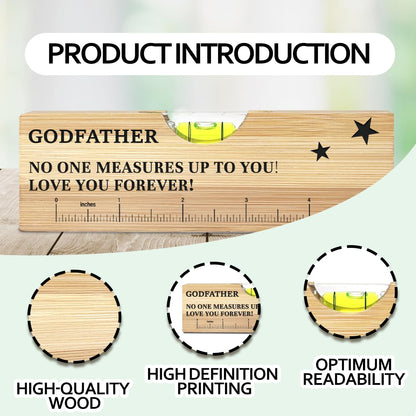 Godfather Gifts from godchild Wooden Spirit Level, Christmas Fathers Day Birthday Thank You Gifts Ideas for godfather Wooden Spirit Level Bottle Opener