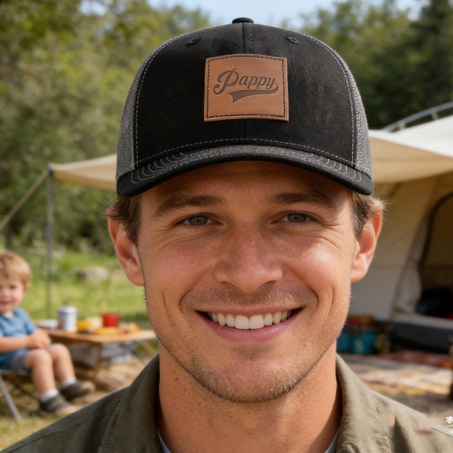 Daddy Hat,Pappy Trucker Hat Structured Classic Adjustable Papa Snapback Baseball Cap Black