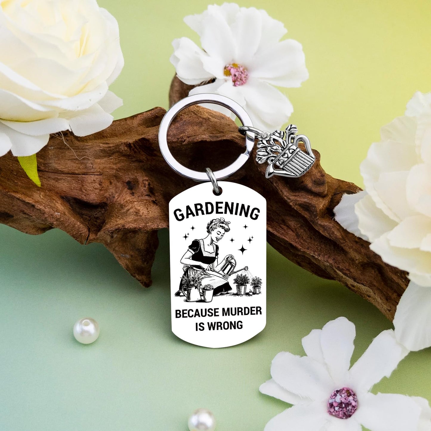 Funny Gardening Gifts for Women Unique Garden Decor Accessories Weird Stuff Birthday Christmas Retirements Gifts for Mom Nana Garden Keychain for Gardeners