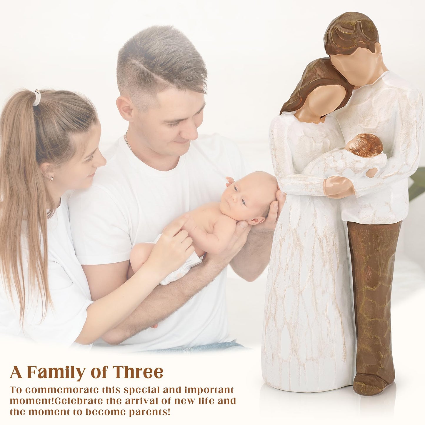 New Parents Gifts for Couples,New Mom Gifts for Women,A Family of Three Figurines Hand-Painted,Gift for First Time Mom and Dad,Parents and Baby Figurines,Moms Gift for Mother's Day
