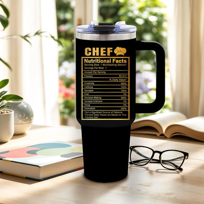 DUUV Chef Theme Insulated Tumbler 40oz, Chef Cup Gifts for Man Women, Chefs Tumbler for Cooking Lovers Home Cooks, Cooking Gifts for Chefs Leakproof, Birthday Ideal Gift for Culinary Students, 1 Pack