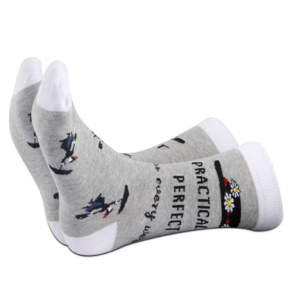 TSOTMO 2 Pairs Inspire Gift Practically Musical Socks For Lovers of Stage Play Novelty Crew Socks