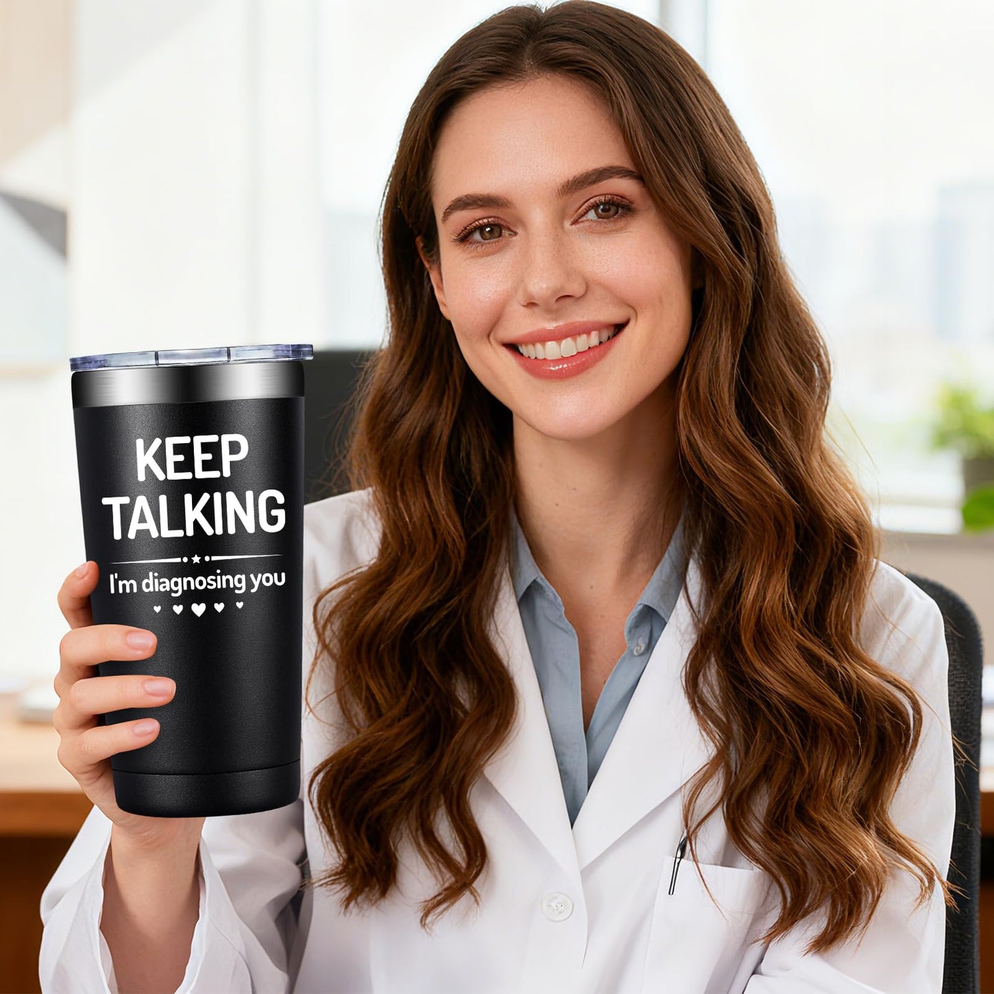 SpenMeta Psychology Therapist Gifts for Women - Psychologist Gifts for Therapist, Graduation, School Counselor - Keep Talking I'm Diagnosing You Tumbler Cup