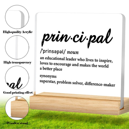 School Principal Appreciation Gifts for Men Women, Principal Definition Acrylic Desk Sign Decor