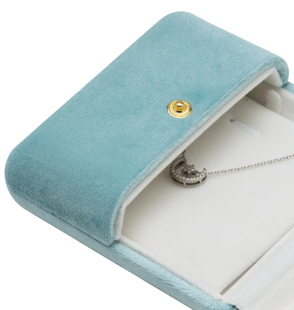 Velvet Necklace Pendant Gift Box Jewelry Display Storage Case (Sage Green)