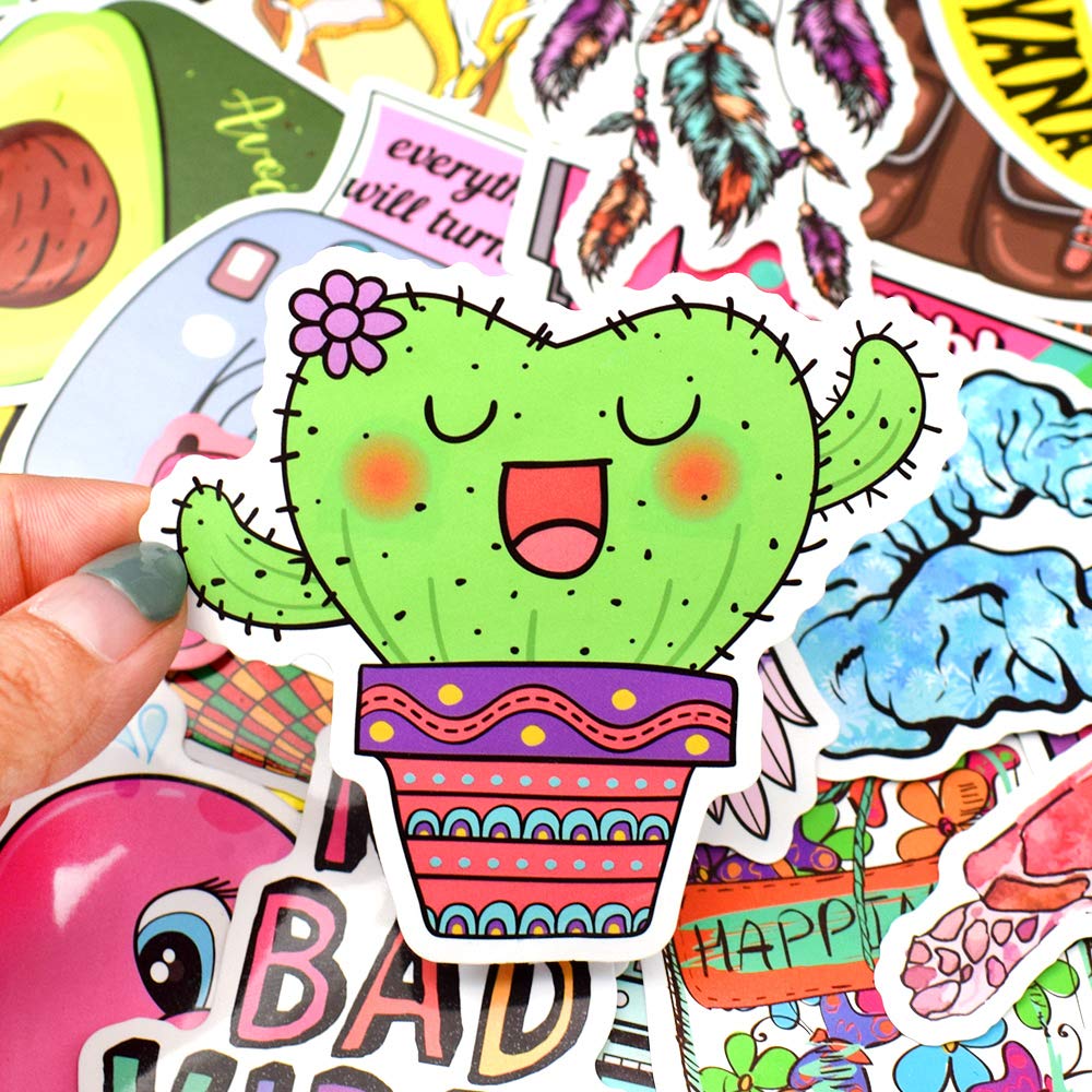 QTL Cute Stickers for Tween Girls Gifts, Waterproof Vinyl Party Favor Stickers, Easter Basket Stuffers, Birthday Gifts, Laptop Water Bottle,50PCS