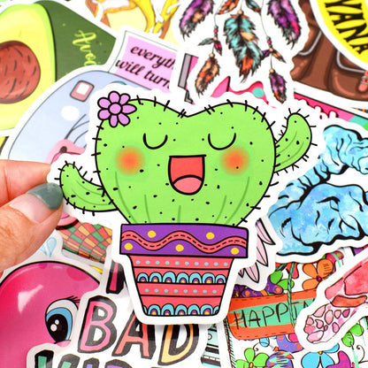 QTL Cute Stickers for Tween Girls Gifts, Waterproof Vinyl Party Favor Stickers, Easter Basket Stuffers, Birthday Gifts, Laptop Water Bottle,50PCS