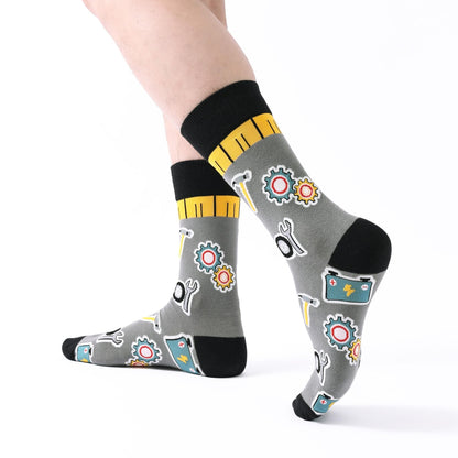 Jeasona Mens Funny Fun Crazy Funky Dress Crew Socks Gifts for Men Dad Grandpa