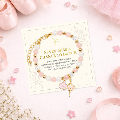 Dance Recital Gifts for Girls, Ballet Dancer Ballerina Bracelet Jewelry for Daughter Granddaughter Niece Friends Dance Team, Dance Gifts for Teen Girls, Pulsera Para Niñas