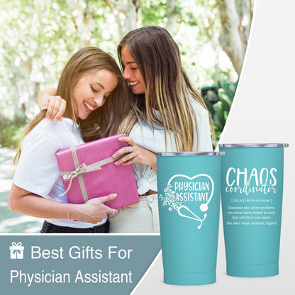Physician Assistant Gifts for Women - PA Appreciation Gifts - PA Student Gift - Birthday, Thank You Gift for Physician Assistant - 20 oz Stainless Steel Tumbler With Lid & Straw