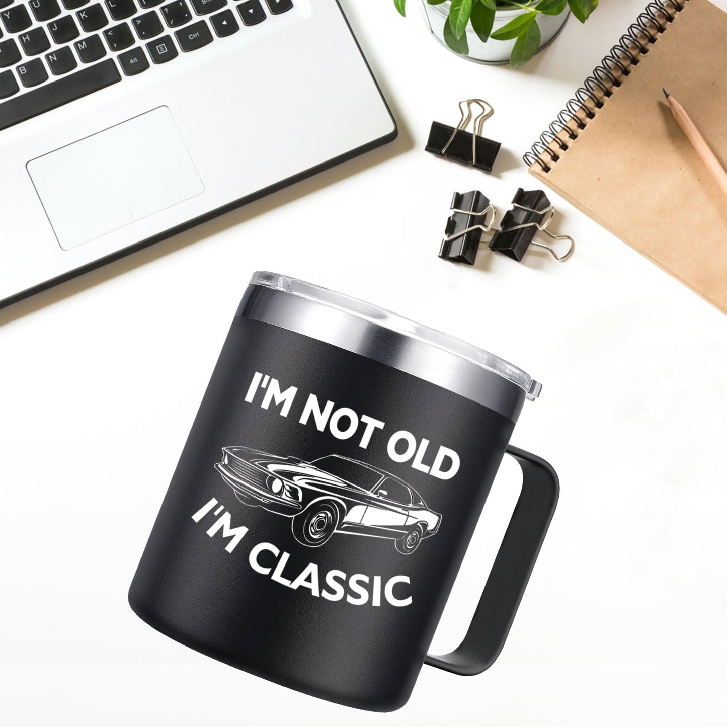 Abledn Birthday Gifts for Men - I'm Not Old I'm Classic Coffee Mug - Christmas Birthday Gifts for Men, Dad, Grandpa, Him, Husband (14oz, Black)