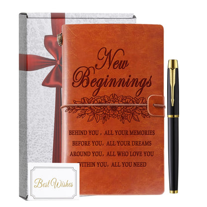 New Beginning Gifts for Women, Leather journal Notebook Divorce Gifts for Women Break Up Gifts for Women, Farewell Gifts Going Away Gifts Leaving Job Gifts New Job Gifts for Friends and Coworkers