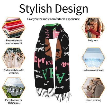 Scarf Sorority Gifts For Women Shawl Cashmere Long Large Warm With Tassel