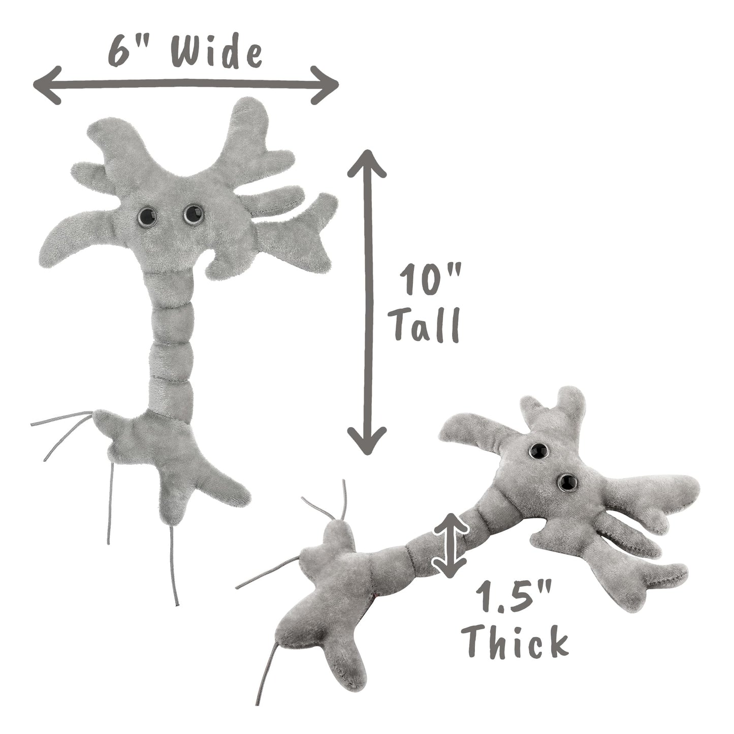 GIANT MICROBES Brain Cell Plush, Neuron Plush, Neuroscience Gift, Neurology, Science Plushies, Neuron Model Anatomy, Psychology Gifts, Psychology Graduation Gifts, Brain, TBI, Mental Health Awareness