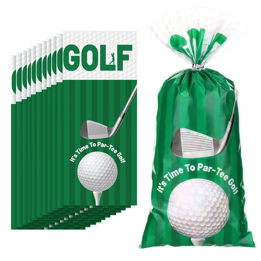 Jetec 100 Pcs Golf Party Gift Bags Treat Candy Favor Cellophane Goodie Wrapping Bags with Twist Ties Golf Themed Party Decorations Tournament Baby Shower Birthday Supplies