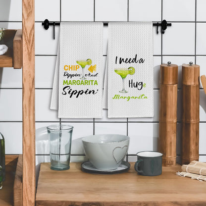 Margarita Gifts Kitchen Towels, Gifts for Margarita Lovers Dish Tea Towels for Kitchen Bar Cart Decor, Cocktail Bartender Gift Decorative Hand Towel, 16x24 Inches Set of 2