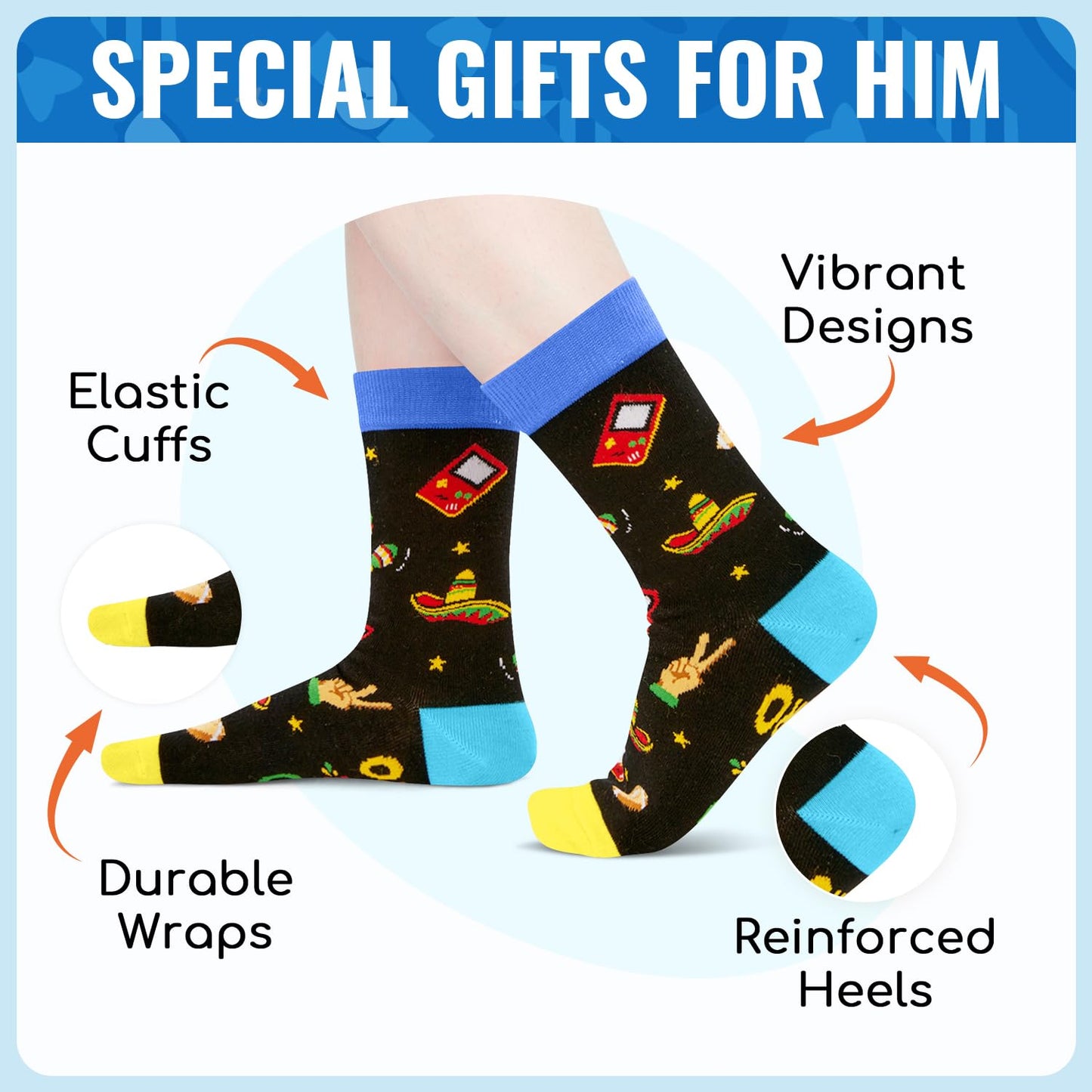HAPPYPOP Novelty Family Gifts - Gifts for Big Bro Dad Uncle, Funny Socks for Him