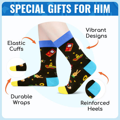 HAPPYPOP Novelty Family Gifts - Gifts for Big Bro Dad Uncle, Funny Socks for Him