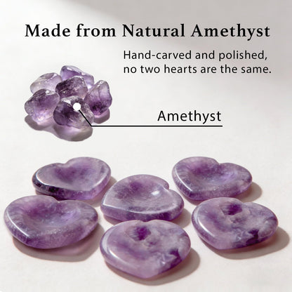 Anxiety Support Gift for Women - Amethyst Crystal Worry Stone, Stress Relief Thumb Stone, Thinking of You Comfort Gift, Inspirational Keepsake for Friends Family & Loved Ones (Amethyst)