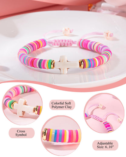 Shonyin Adjustable Cross Bracelet for Girls,Kindergarten Preschool Graduation First Communion Baptism Easter Confirmation Gifts for Girls