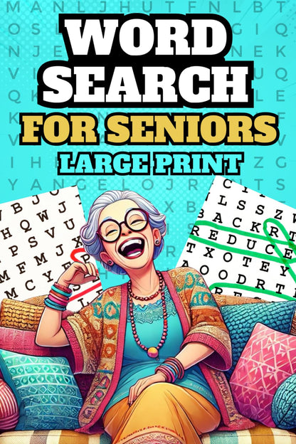 Retirement Gift for Woman : Large Print Word search for Seniors: WordSearch puzzle Book for Adults With BIG Letters : Christmas Birthday Funny Present ... Grandparents Older Parents Over 50 60 70 80