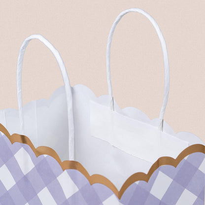 Small Gift Bags with Handles, 12-Pack Paper Party Favor Goodie Bags, 5.82 x 3.54 x 8.18 Inches, 6 Designs in Picnic Daydream, Ideal for Easter, Birthdays, Baby Showers, and Christmas Parties