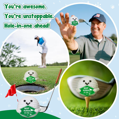 Golf Gifts for Men Fathers – Fathers Day Father's Day Funny Crochet Golf Ball Accessories Birthday Positive Graduation Gift for Him Boys Boyfriend Son Golfers Coworker Male Grandpa Women
