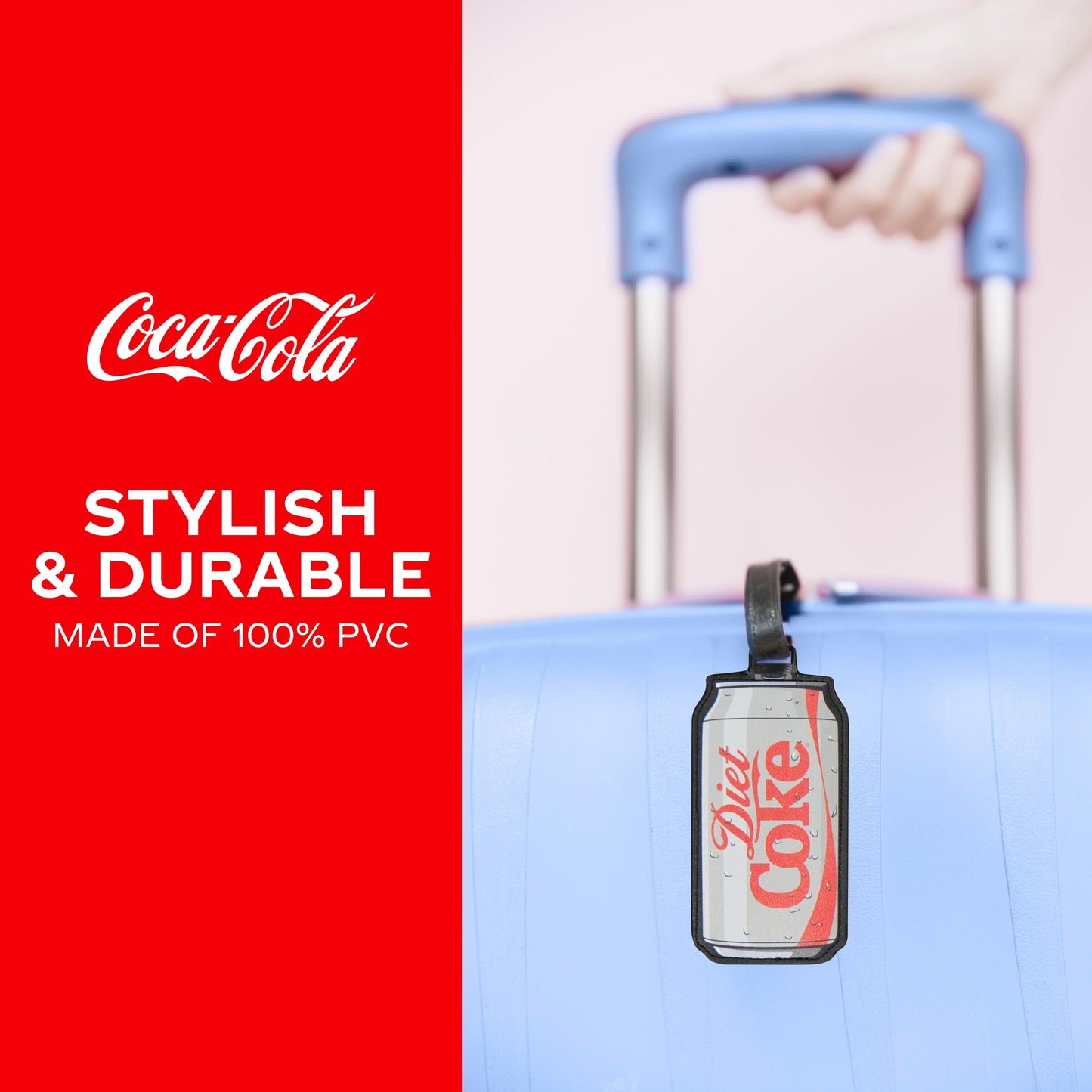 FUL Coca Cola 2-Piece Suitcase ID Tag Set with Adjustable Straps, Diet Coke, Multi, One Size