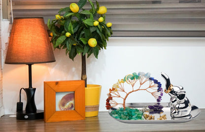 Carselage Elephant Ring Holder for Jewelry, Elephant Gifts for Women, Chakra Crystal Tree Ring Dish Earrings Box Organizer Trinket Tray, Living Room Bathroom Home Decoration, Mothers Day Mom Gifts