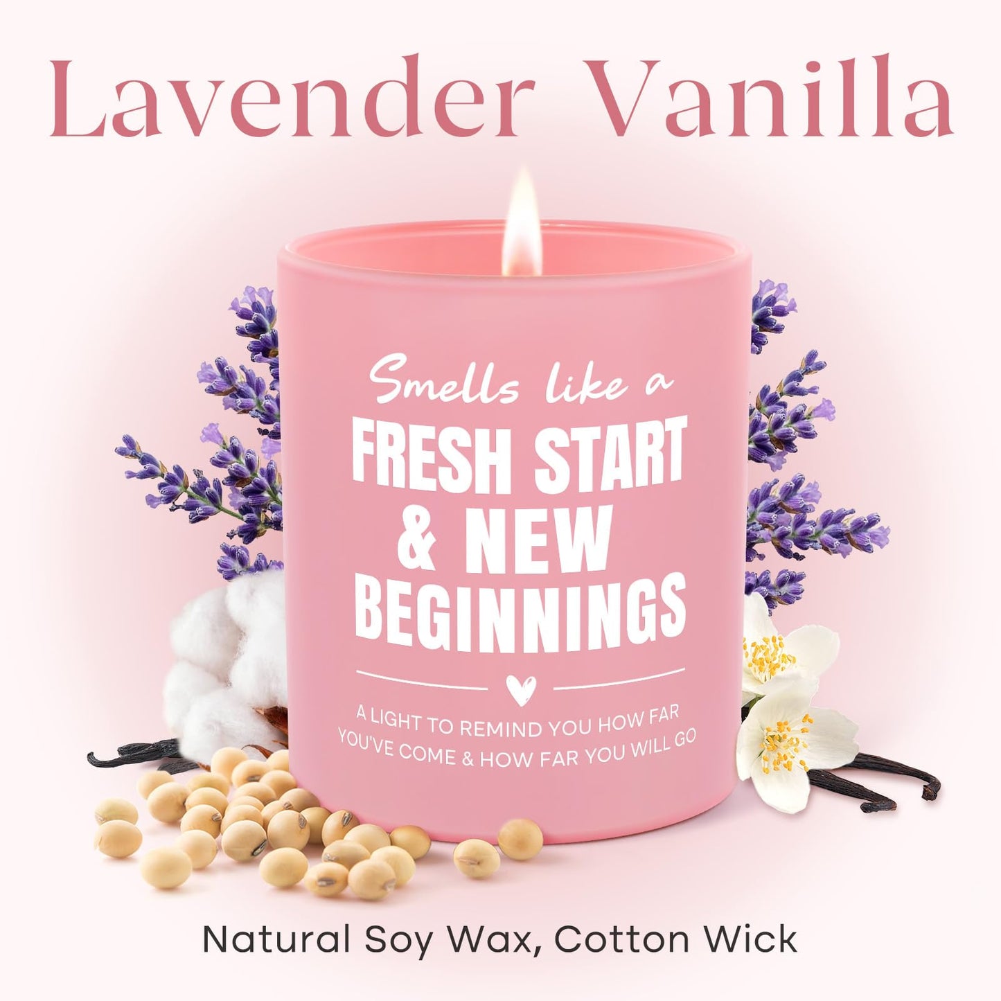 Afterprints New Beginnings Scented Candle 10oz, Divorce Breakup Gifts for Women, Inspirational, Encouragement & Cheer Up Gifts for Friends, Coworkers, Graduation, Promotion, Housewarming