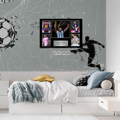 Superstar Messi Signed Poster for Kids Fans Room Bedroom Wall Decor-American Soccer Posters Canvas Art Prints Picture for Teen Boy Birthday Gifts