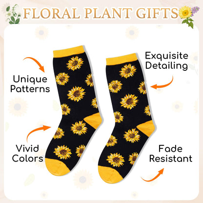 HAPPYPOP Plant Gifts - Stawberry Banana Pickle Cherry Sunflower Socks for Women