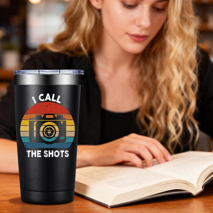 SpenMeta Photographer Gifts for Men Women - Photography Gifts for Photographers - Christmas Birthday Gift for Photography Camera Lovers - 20oz I Call The Shots Tumbler Cup